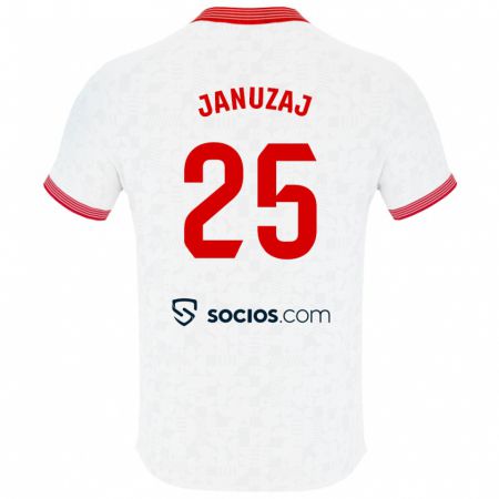 Kandiny Gyermek Adnan Januzaj #25 Fehér Hazai Jersey 2023/24 Mez Póló Ing
