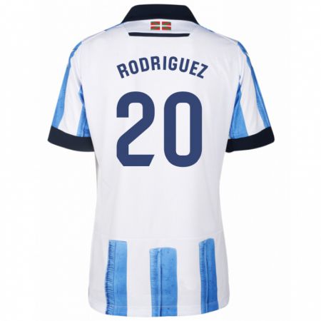 Kandiny Gyermek Mikel Rodriguez #20 Kék Fehér Hazai Jersey 2023/24 Mez Póló Ing