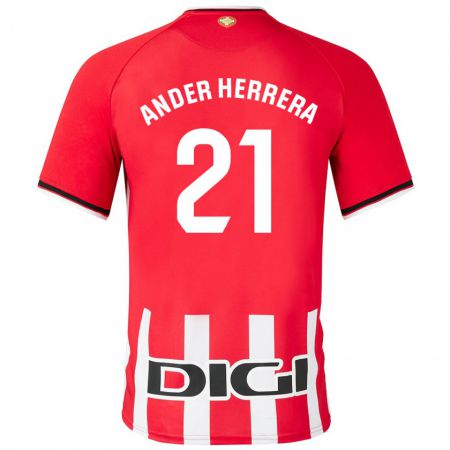 Kandiny Gyermek Ander Herrera #21 Piros Hazai Jersey 2023/24 Mez Póló Ing