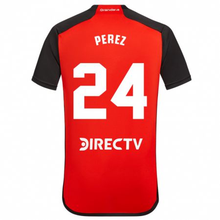 Kandiny Gyermek Enzo Pérez #24 Piros Idegenbeli Jersey 2023/24 Mez Póló Ing