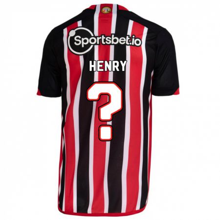 Kandiny Gyermek Thierry Henry #0 Kék Piros Idegenbeli Jersey 2023/24 Mez Póló Ing