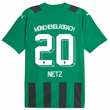 Kandiny Gyermek Luca Netz #20 Fekete Zöld Idegenbeli Jersey 2023/24 Mez Póló Ing