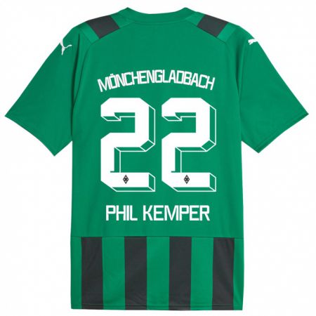Kandiny Gyermek Phil Kemper #22 Fekete Zöld Idegenbeli Jersey 2023/24 Mez Póló Ing