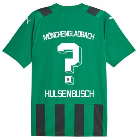 Kandiny Gyermek Daniel Hülsenbusch #0 Fekete Zöld Idegenbeli Jersey 2023/24 Mez Póló Ing