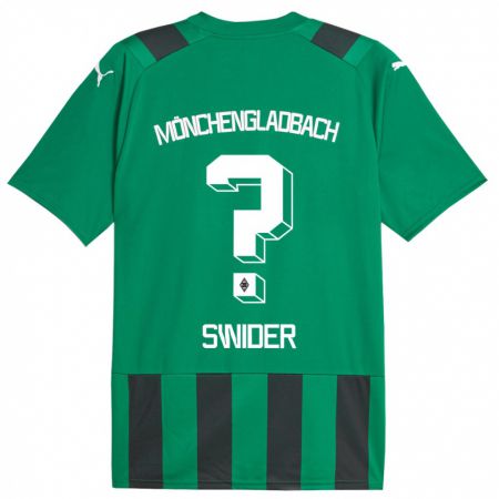 Kandiny Gyermek Niklas Swider #0 Fekete Zöld Idegenbeli Jersey 2023/24 Mez Póló Ing