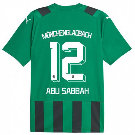 Kandiny Gyermek Sarah Abu Sabbah #12 Fekete Zöld Idegenbeli Jersey 2023/24 Mez Póló Ing