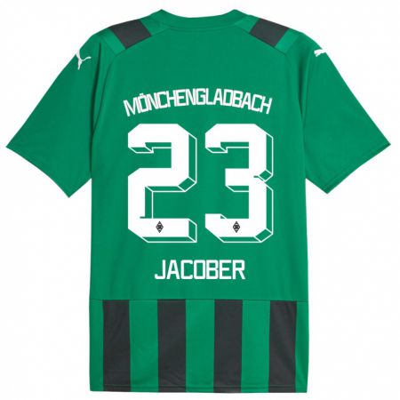 Kandiny Gyermek Magdalena Jacober #23 Fekete Zöld Idegenbeli Jersey 2023/24 Mez Póló Ing