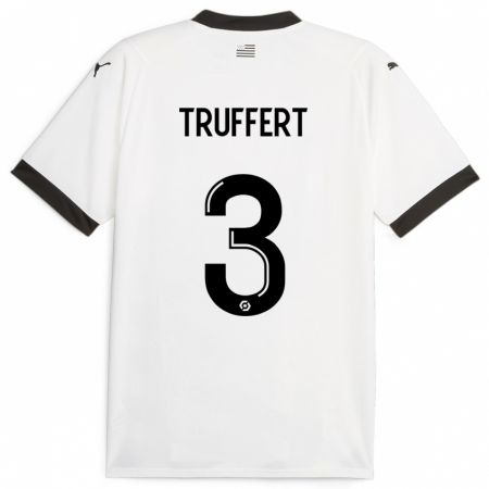 Kandiny Gyermek Adrien Truffert #3 Fehér Idegenbeli Jersey 2023/24 Mez Póló Ing
