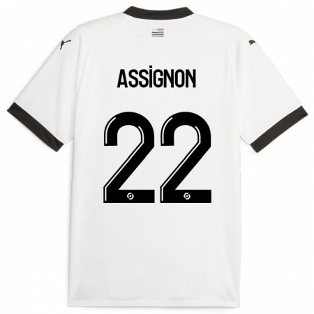 Kandiny Gyermek Lorenz Assignon #22 Fehér Idegenbeli Jersey 2023/24 Mez Póló Ing