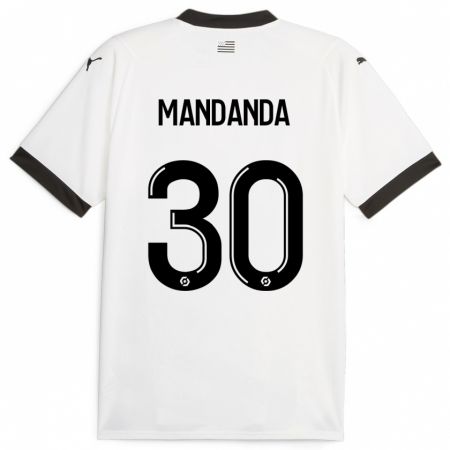Kandiny Gyermek Steve Mandanda #30 Fehér Idegenbeli Jersey 2023/24 Mez Póló Ing