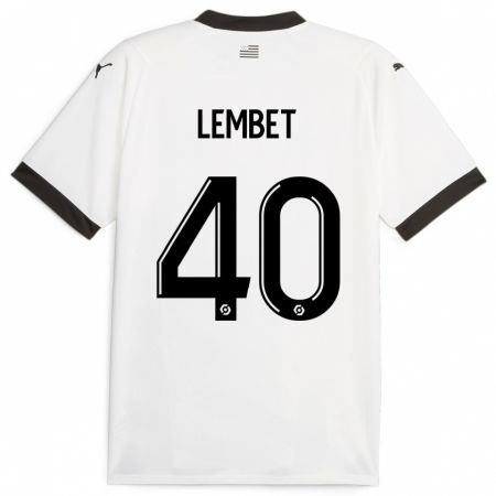 Kandiny Gyermek Geoffrey Lembet #40 Fehér Idegenbeli Jersey 2023/24 Mez Póló Ing