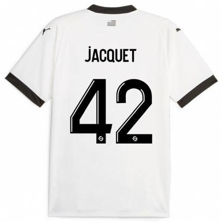 Kandiny Gyermek Jérémy Jacquet #42 Fehér Idegenbeli Jersey 2023/24 Mez Póló Ing
