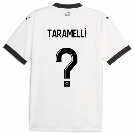 Kandiny Gyermek Valentin Taramelli #0 Fehér Idegenbeli Jersey 2023/24 Mez Póló Ing