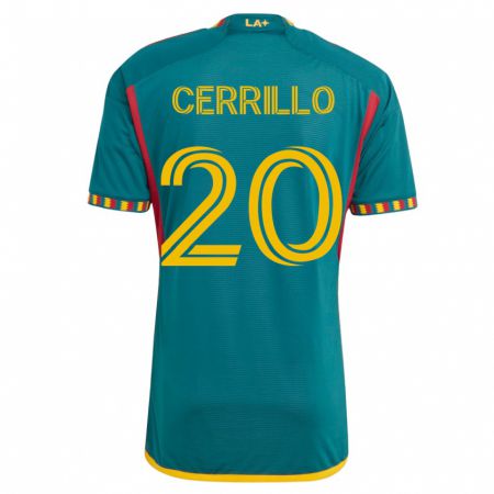 Kandiny Gyermek Edwin Cerrillo #20 Zöld Idegenbeli Jersey 2023/24 Mez Póló Ing