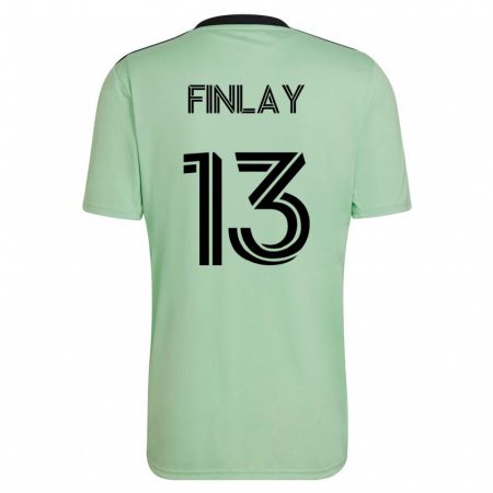 Kandiny Gyermek Ethan Finlay #13 Világos Zöld Idegenbeli Jersey 2023/24 Mez Póló Ing