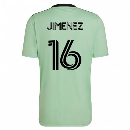 Kandiny Gyermek Héctor Jiménez #16 Világos Zöld Idegenbeli Jersey 2023/24 Mez Póló Ing
