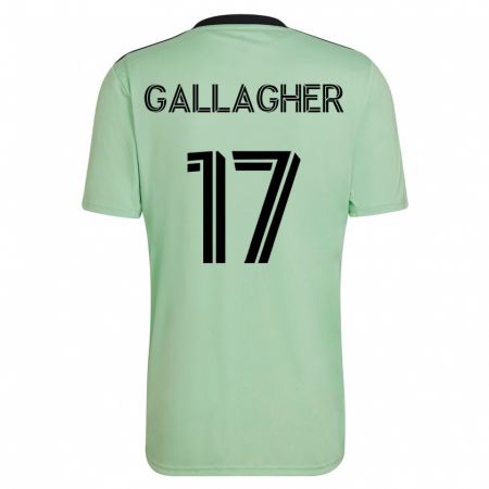 Kandiny Gyermek Jon Gallagher #17 Világos Zöld Idegenbeli Jersey 2023/24 Mez Póló Ing