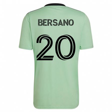 Kandiny Gyermek Matt Bersano #20 Világos Zöld Idegenbeli Jersey 2023/24 Mez Póló Ing