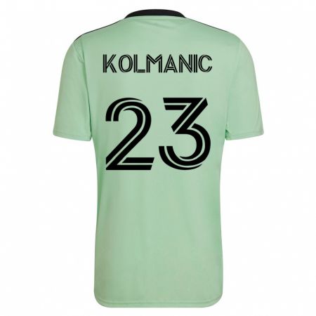 Kandiny Gyermek Zan Kolmanic #23 Világos Zöld Idegenbeli Jersey 2023/24 Mez Póló Ing