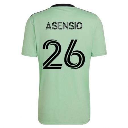 Kandiny Gyermek Charlie Asensio #26 Világos Zöld Idegenbeli Jersey 2023/24 Mez Póló Ing