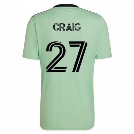 Kandiny Gyermek Brandan Craig #27 Világos Zöld Idegenbeli Jersey 2023/24 Mez Póló Ing
