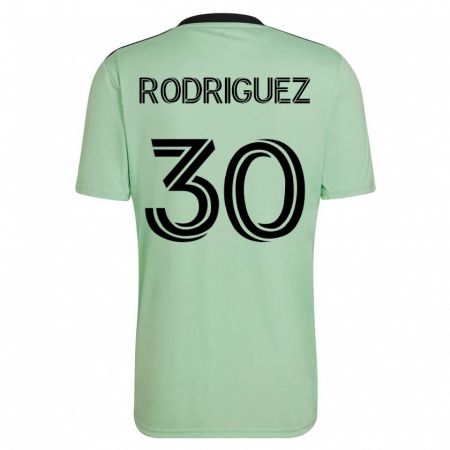Kandiny Gyermek Memo Rodríguez #30 Világos Zöld Idegenbeli Jersey 2023/24 Mez Póló Ing
