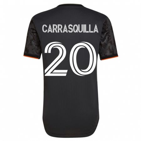 Kandiny Gyermek Adalberto Carrasquilla #20 Fekete Idegenbeli Jersey 2023/24 Mez Póló Ing