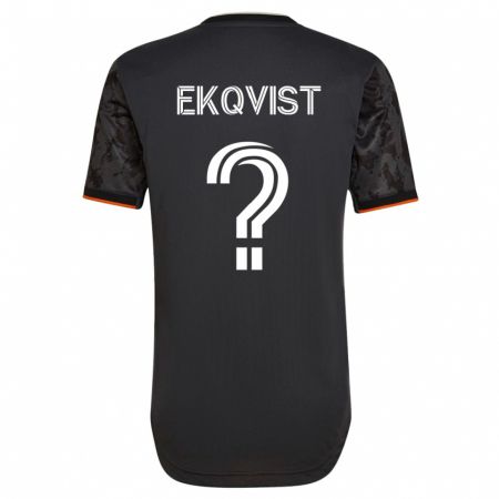 Kandiny Gyermek Akseli Ekqvist #0 Fekete Idegenbeli Jersey 2023/24 Mez Póló Ing