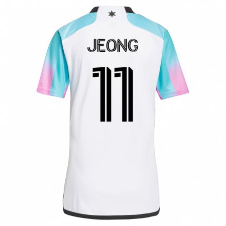 Kandiny Gyermek Sang-Bin Jeong #11 Fehér Idegenbeli Jersey 2023/24 Mez Póló Ing