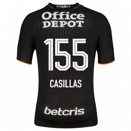 Kandiny Gyermek Johan Casillas #155 Fekete Idegenbeli Jersey 2023/24 Mez Póló Ing