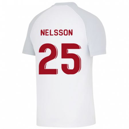 Kandiny Gyermek Victor Nelsson #25 Fehér Idegenbeli Jersey 2023/24 Mez Póló Ing