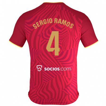 Kandiny Gyermek Sergio Ramos #4 Piros Idegenbeli Jersey 2023/24 Mez Póló Ing
