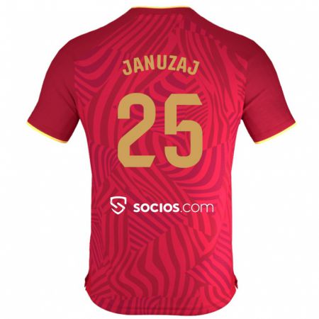Kandiny Gyermek Adnan Januzaj #25 Piros Idegenbeli Jersey 2023/24 Mez Póló Ing