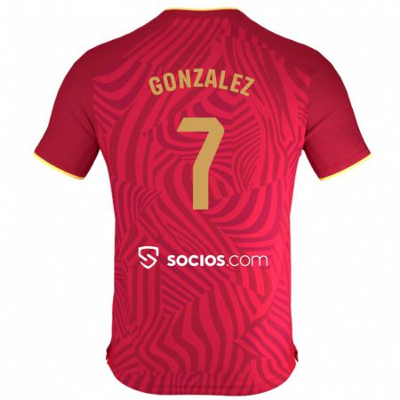 Kandiny Gyermek Juan González #7 Piros Idegenbeli Jersey 2023/24 Mez Póló Ing