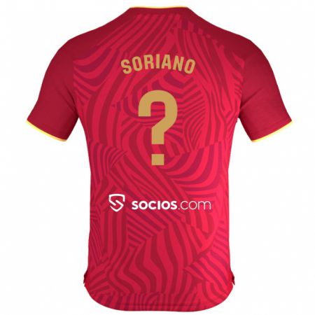 Kandiny Gyermek Antonio Soriano #0 Piros Idegenbeli Jersey 2023/24 Mez Póló Ing