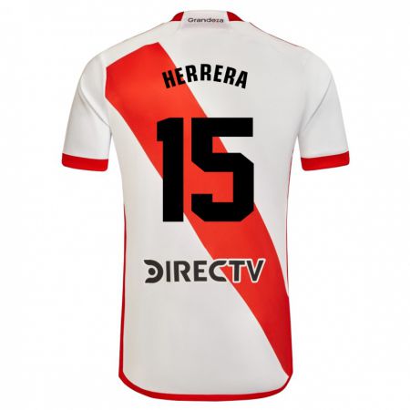 Kandiny Férfi Andrés Herrera #15 Fehér Piros Hazai Jersey 2023/24 Mez Póló Ing