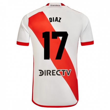Kandiny Férfi Paulo Díaz #17 Fehér Piros Hazai Jersey 2023/24 Mez Póló Ing