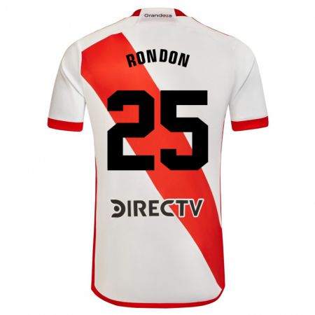 Kandiny Férfi Salomón Rondón #25 Fehér Piros Hazai Jersey 2023/24 Mez Póló Ing