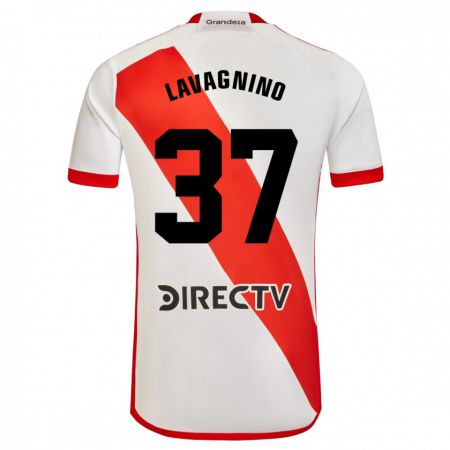 Kandiny Férfi Lucas Lavagnino #37 Fehér Piros Hazai Jersey 2023/24 Mez Póló Ing
