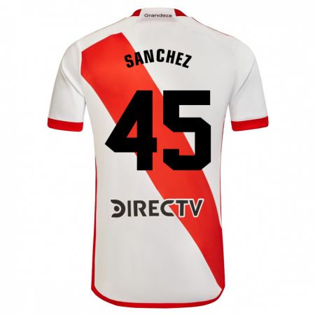 Kandiny Férfi Sebastián Sánchez #45 Fehér Piros Hazai Jersey 2023/24 Mez Póló Ing