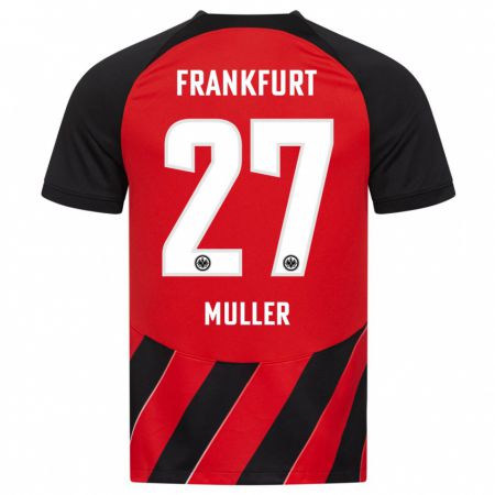 Kandiny Férfi Mark Müller #27 Piros Fekete Hazai Jersey 2023/24 Mez Póló Ing