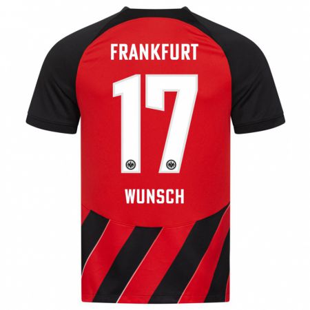 Kandiny Férfi Paul Wünsch #17 Piros Fekete Hazai Jersey 2023/24 Mez Póló Ing