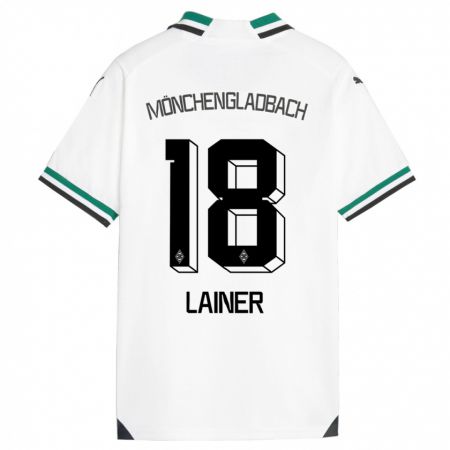 Kandiny Férfi Stefan Lainer #18 Fehér Zöld Hazai Jersey 2023/24 Mez Póló Ing