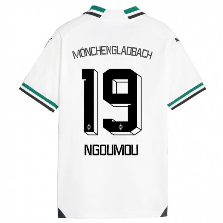 Kandiny Férfi Nathan Ngoumou #19 Fehér Zöld Hazai Jersey 2023/24 Mez Póló Ing