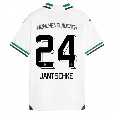 Kandiny Férfi Tony Jantschke #24 Fehér Zöld Hazai Jersey 2023/24 Mez Póló Ing