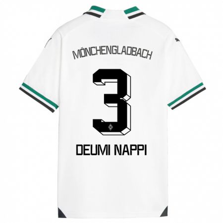 Kandiny Férfi Dimitrie Deumi Nappi #3 Fehér Zöld Hazai Jersey 2023/24 Mez Póló Ing