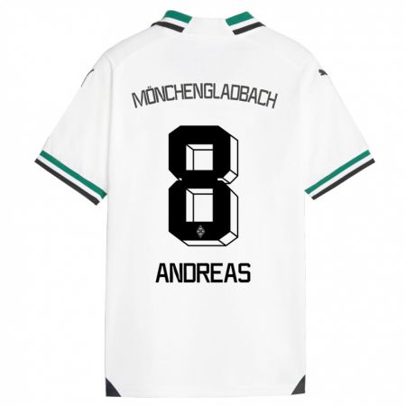 Kandiny Férfi Noah Andreas #8 Fehér Zöld Hazai Jersey 2023/24 Mez Póló Ing