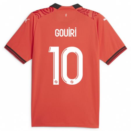 Kandiny Férfi Amine Gouiri #10 Piros Hazai Jersey 2023/24 Mez Póló Ing