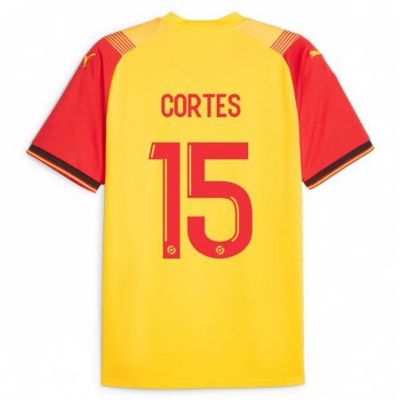 Kandiny Férfi Óscar Cortés #15 Sárga Hazai Jersey 2023/24 Mez Póló Ing