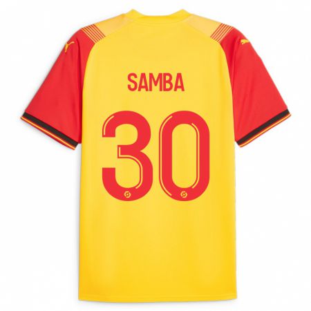 Kandiny Férfi Brice Samba #30 Sárga Hazai Jersey 2023/24 Mez Póló Ing